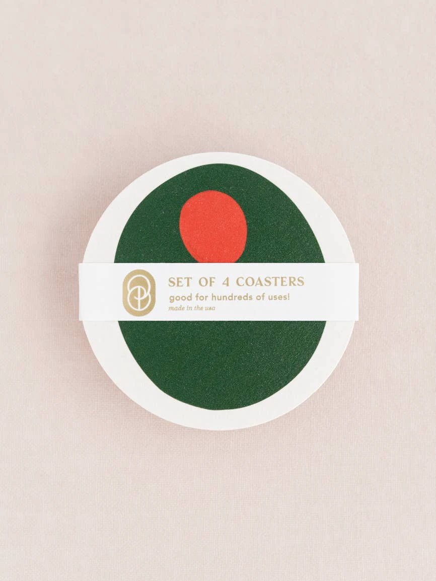 One & Only Paper - Pimento Olive Coasters | Set of Four by One & Only Paper