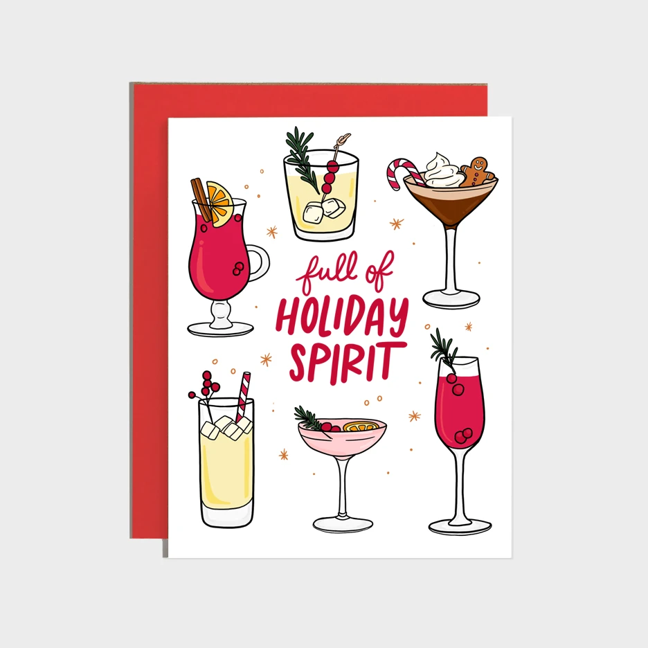 Full of Holiday Spirit Christmas Card by Brittany Paige