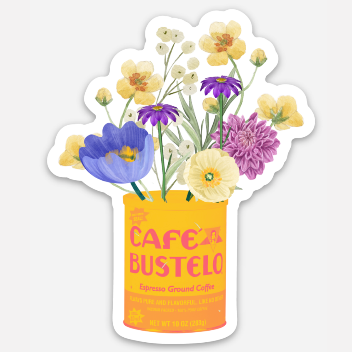 Cafe Bustelo coffee lover vinyl sticker