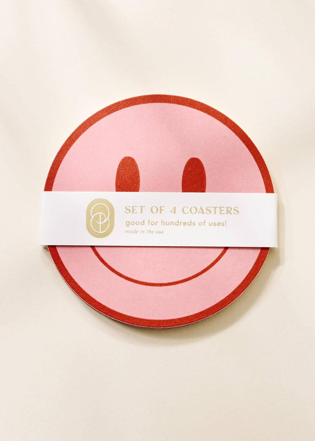One & Only Paper - Peach and Tomato Smile Coasters - Set of Four by One & Only Paper