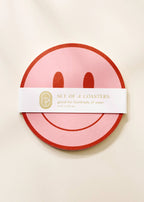 One & Only Paper - Peach and Tomato Smile Coasters - Set of Four by One & Only Paper