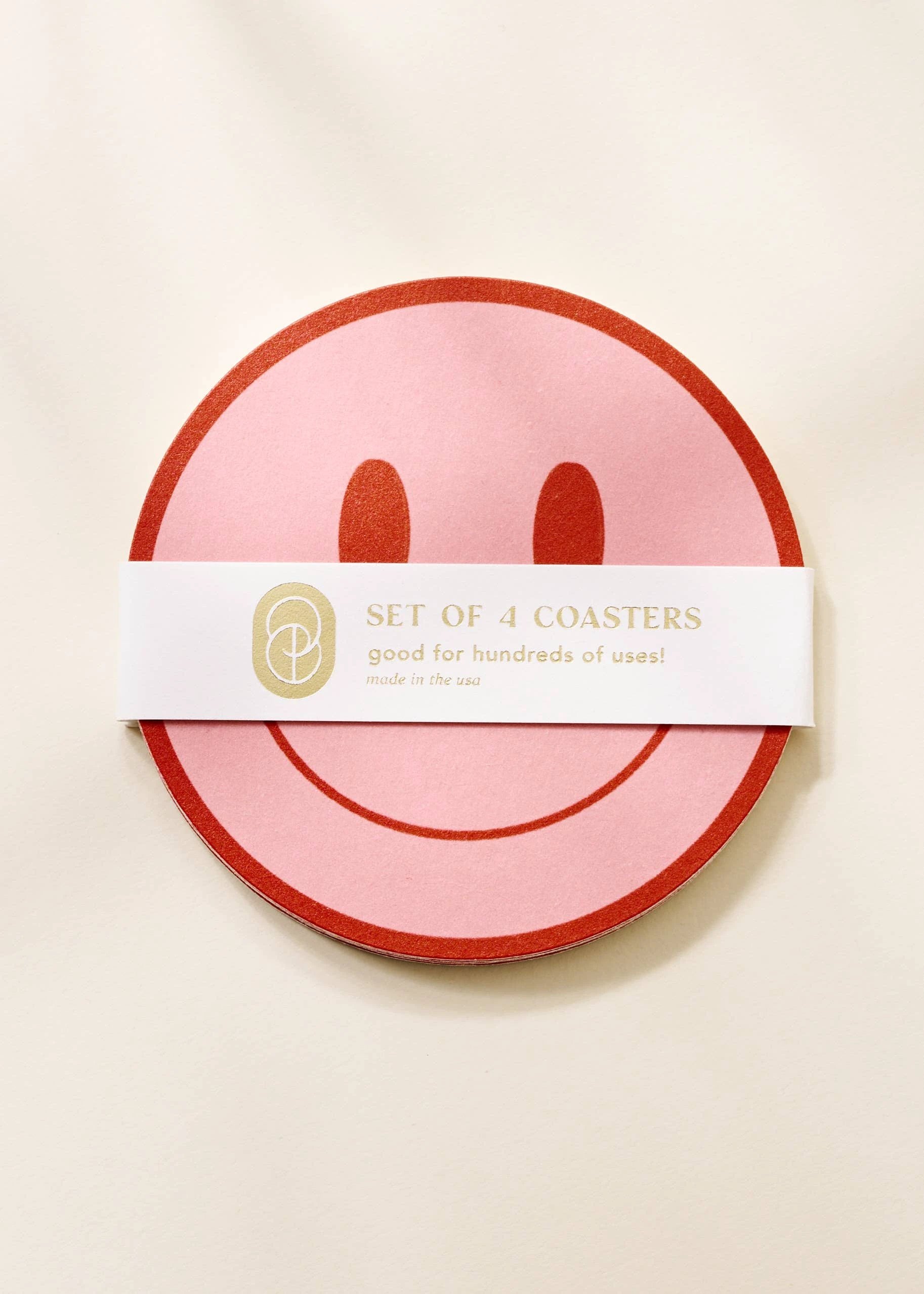 One & Only Paper - Peach and Tomato Smile Coasters - Set of Four by One & Only Paper