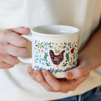 Paper Farm Press - Chickens Folk Floral Mug by Paper Farm Press