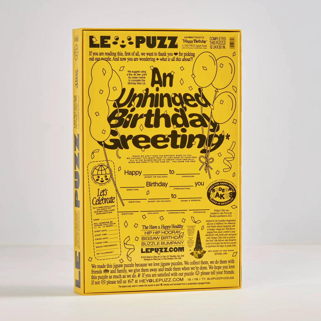Happy Birthday 1000 Piece Puzzle by Le Puzz