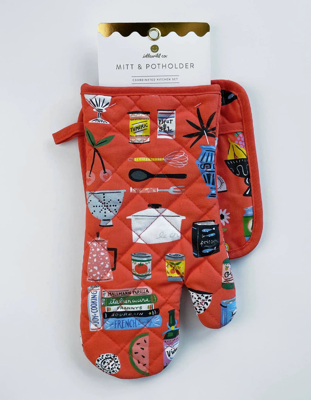 Kitchen Shelf Cotton Oven Mitt + Pot Holder Set by Idlewild Co.