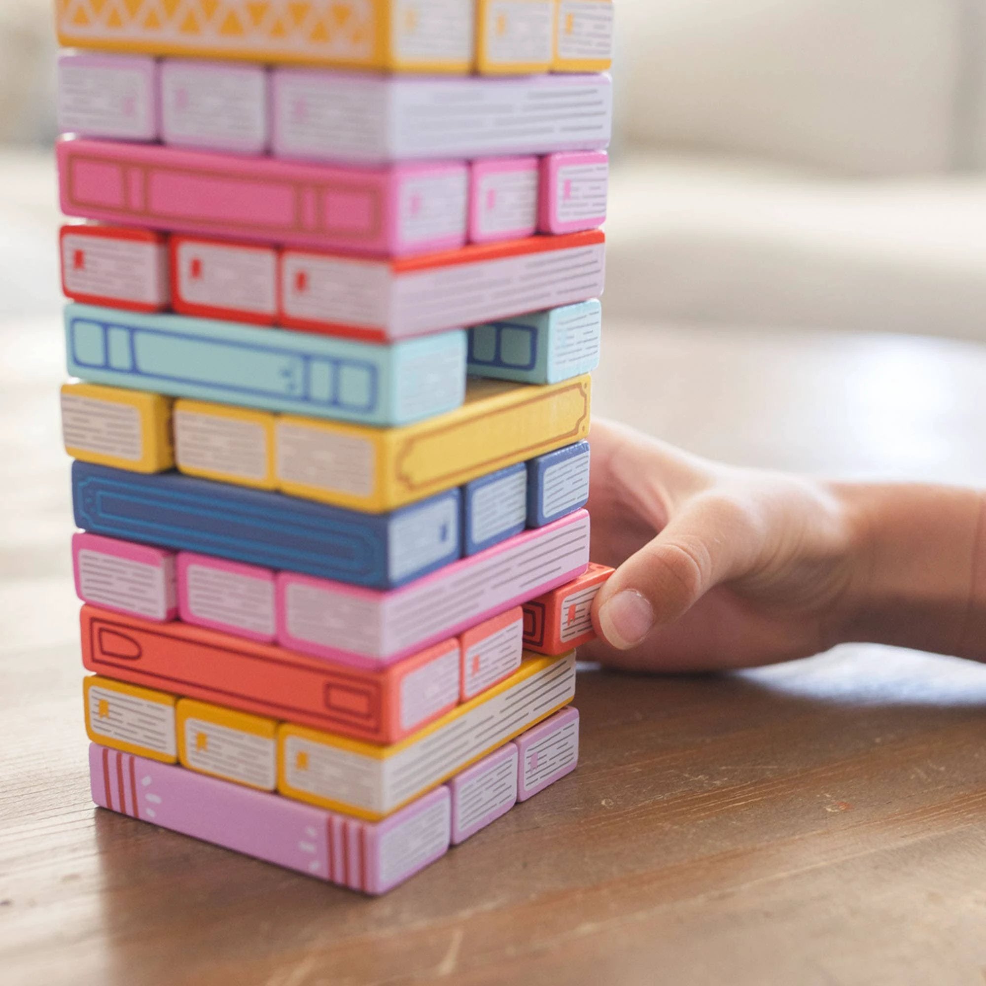 Pippi Post - Tumbling Book Stack - Wooden Block Stacking & Balance Game by Pippi Post