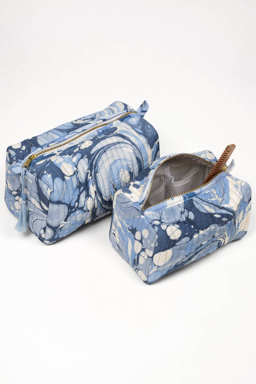 Ocean Wave Hand-Marbled Cosmetic Bag – Small-Inner Child