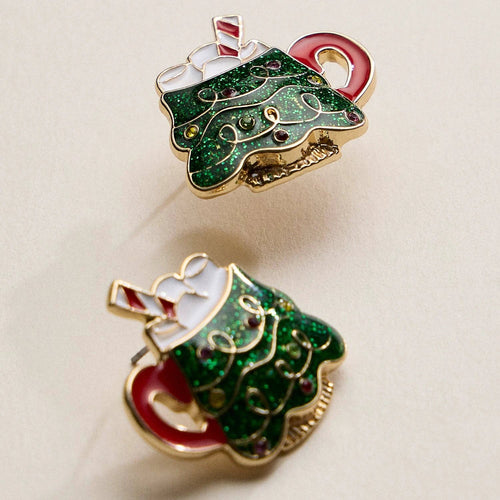 Christmas Tree Mug Stud Earrings by Frem