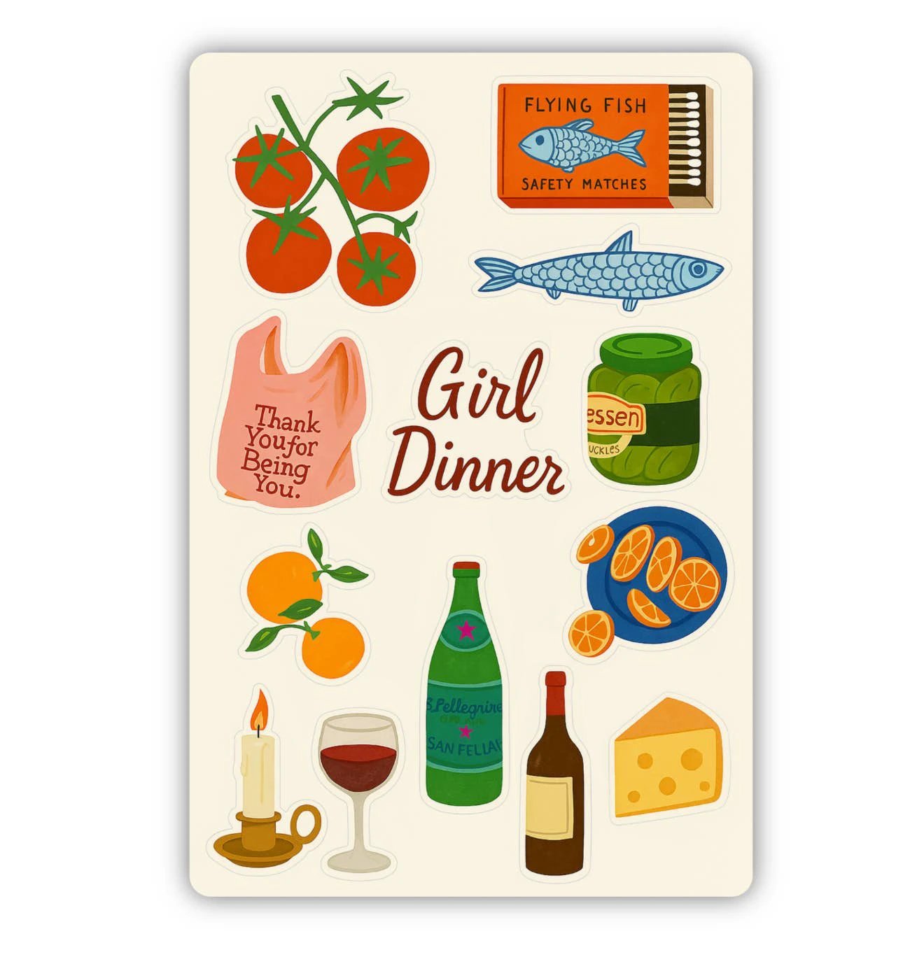 inviting affairs paperie - Girl Dinner Sticker Sheet – Cottagecore by inviting affairs paperie