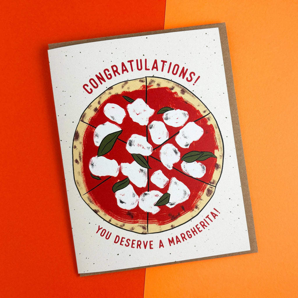 Boss Dotty Paper Co. - Margherita Pizza Congratulations Card by Boss Dotty Paper Co.