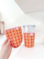 Elle Nicole - Coffee Cup Cover - Boho Florals - Iced Drink Sleeve - Large / 24oz by Elle Nicole