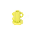 Lime Vintage Waves Candle Holder with built-in handle, circular base, and wavy side accents.