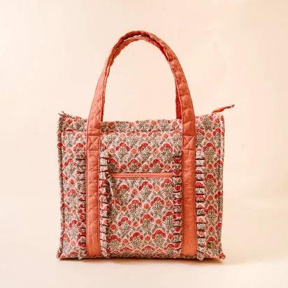 The Darling Effect - The Everyday Quilted Tote Bag-Everbloom Dusty Rose by The Darling Effect