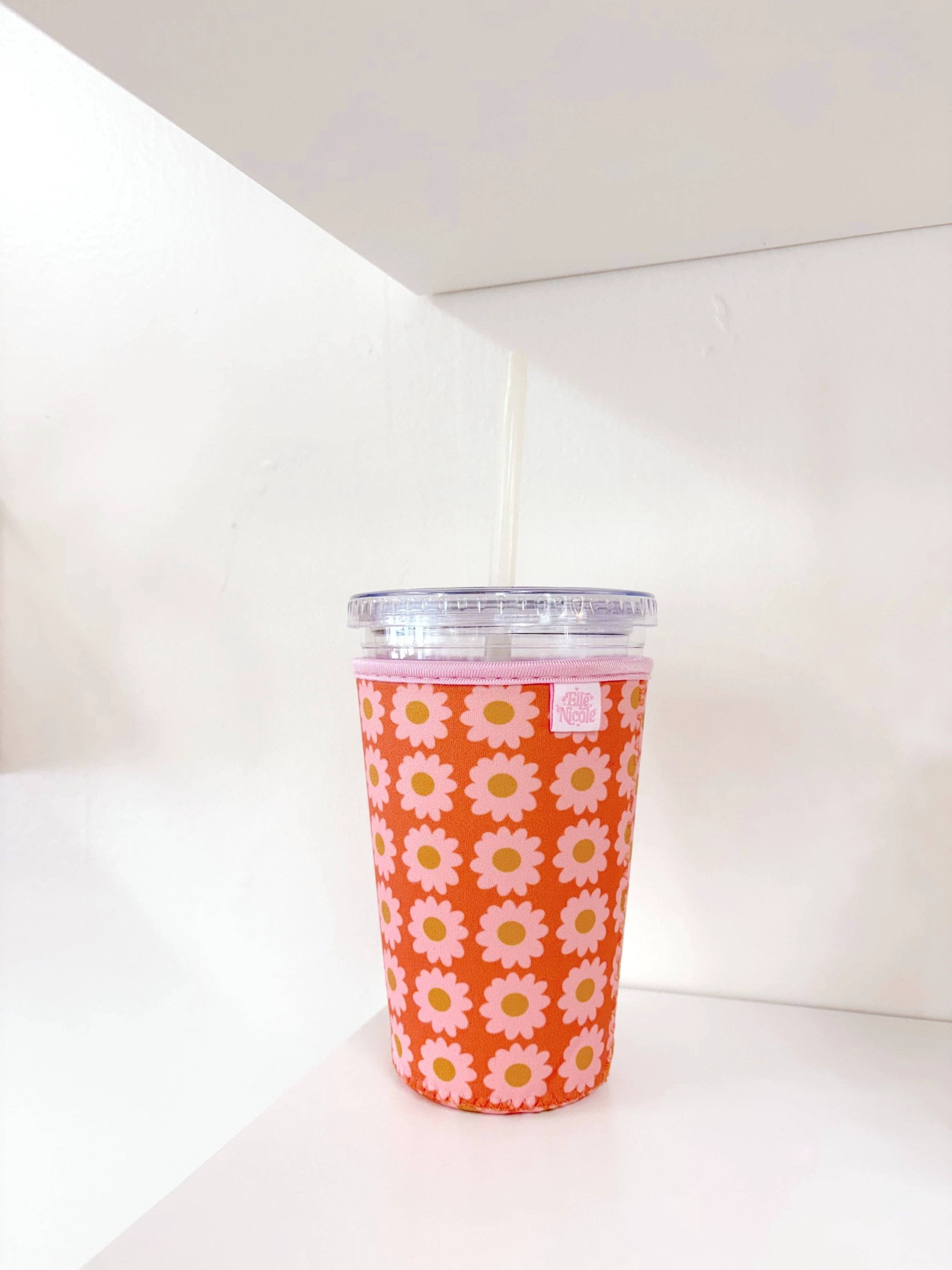 Elle Nicole - Coffee Cup Cover - Boho Florals - Iced Drink Sleeve - Large / 24oz by Elle Nicole