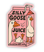 Silly Goose Juice funny goose cartoon vinyl sticker