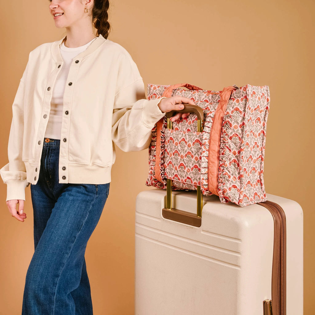 The Darling Effect - The Everyday Quilted Tote Bag-Everbloom Dusty Rose by The Darling Effect
