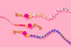 Taylor Elliott Designs - Beaded Necklace - Pink + Orange - Merideth by Taylor Elliott Designs