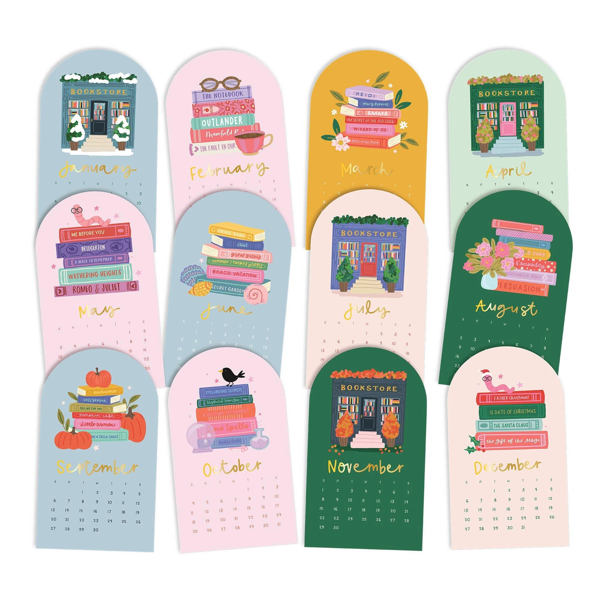 Pippi Post - Book Lover's 2026 Mini Desk Calendar by Pippi Post