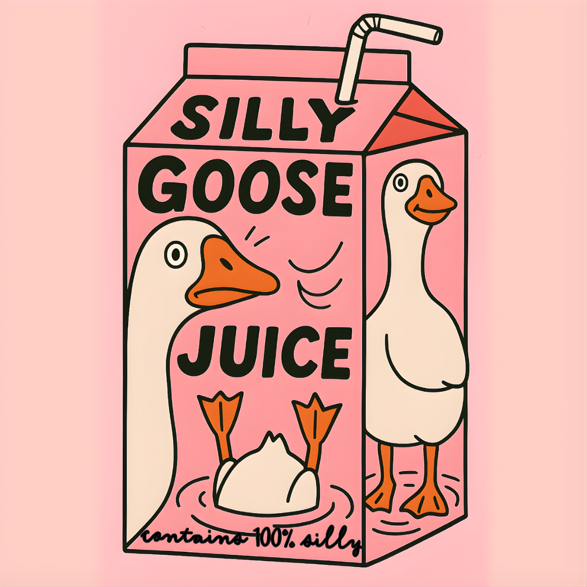 Silly Goose Juice funny goose cartoon vinyl sticker - image 2