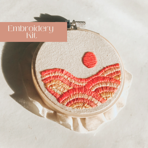 Sunday Mornings Shop LLC - Beginner Embroidery Kit | Rolling Hills Sunset by Sunday Mornings Shop LLC