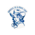 Juju and Moxie - Crying Cowgirl Retro Western High Quality Vinyl Sticker by Juju and Moxie