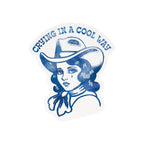 Juju and Moxie - Crying Cowgirl Retro Western High Quality Vinyl Sticker by Juju and Moxie