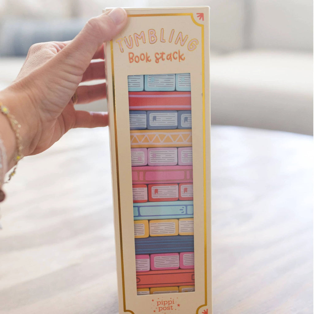 Pippi Post - Tumbling Book Stack - Wooden Block Stacking & Balance Game by Pippi Post