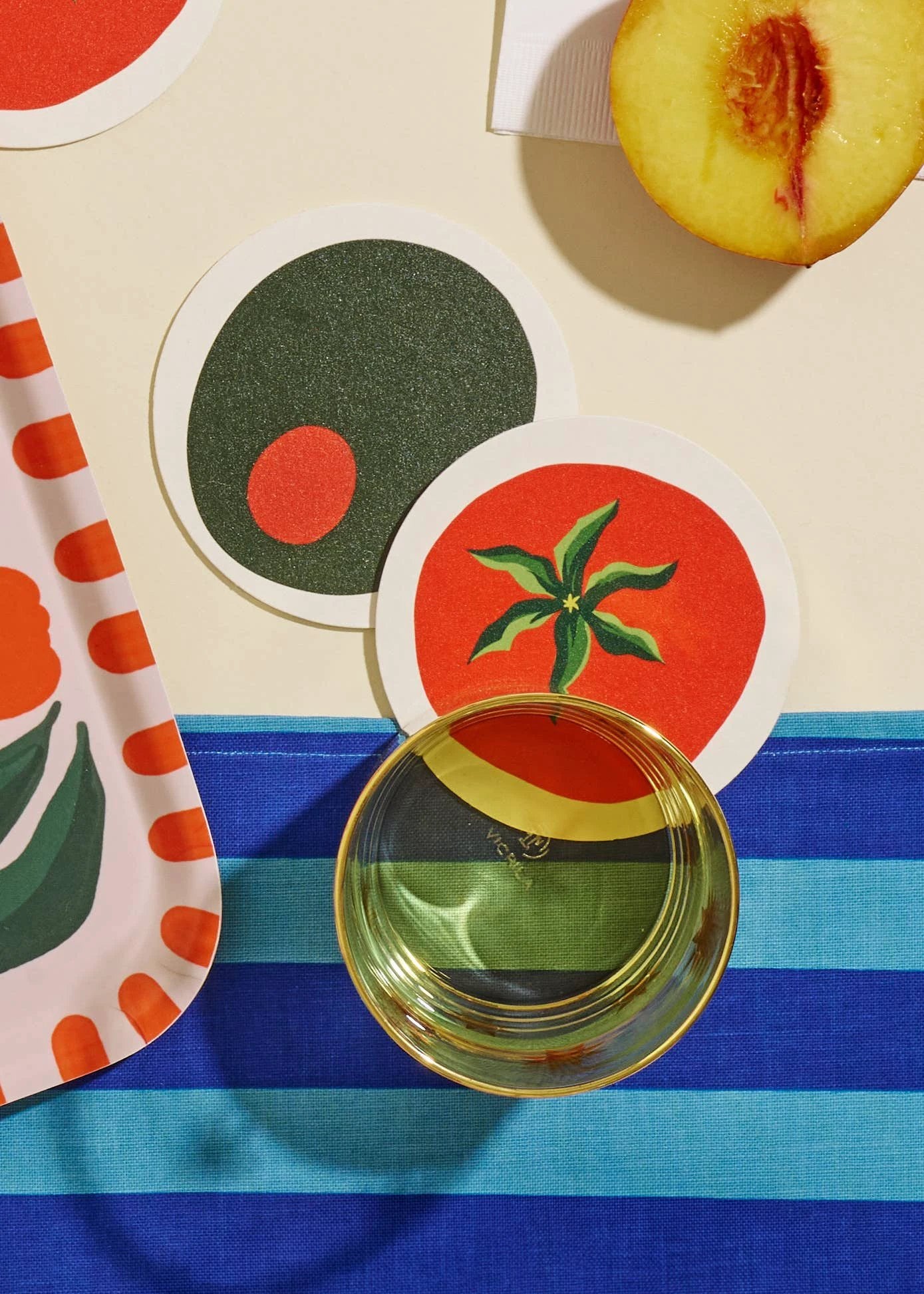 One & Only Paper - Pimento Olive Coasters | Set of Four by One & Only Paper