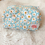 Elle Nicole - Quilted Cosmetic / Pencil Bag - Blue Daisy by Elle Nicole