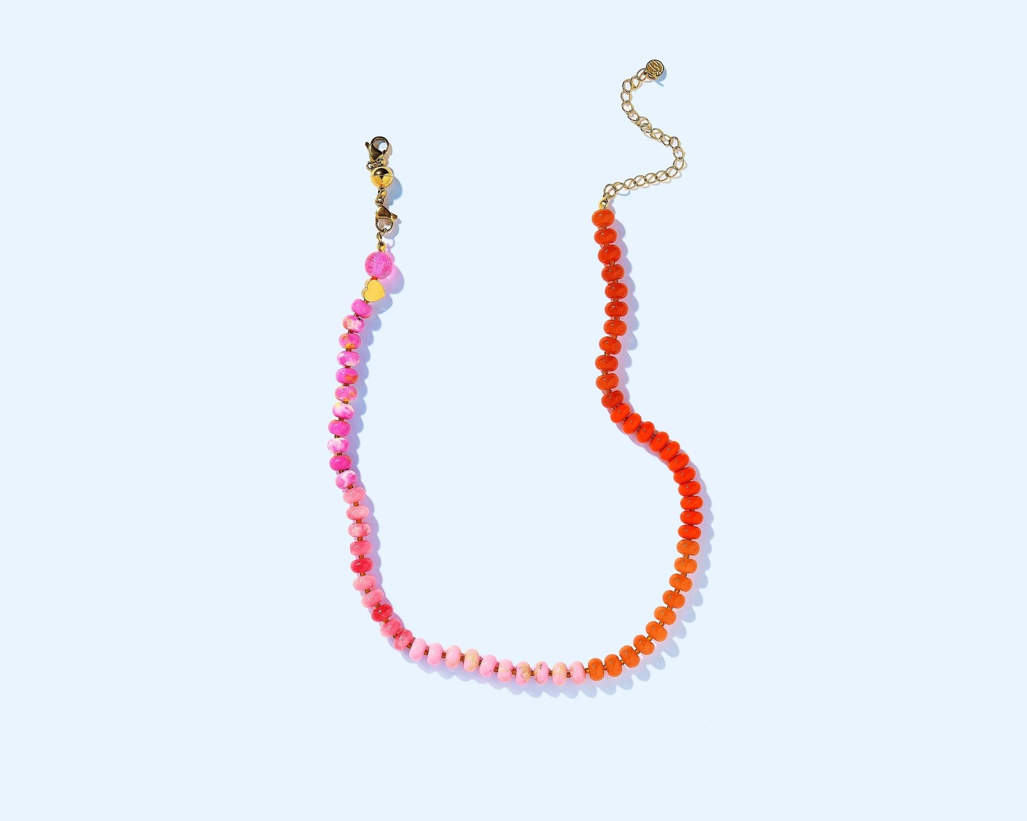 Taylor Elliott Designs - Beaded Necklace - Pink + Orange - Merideth by Taylor Elliott Designs
