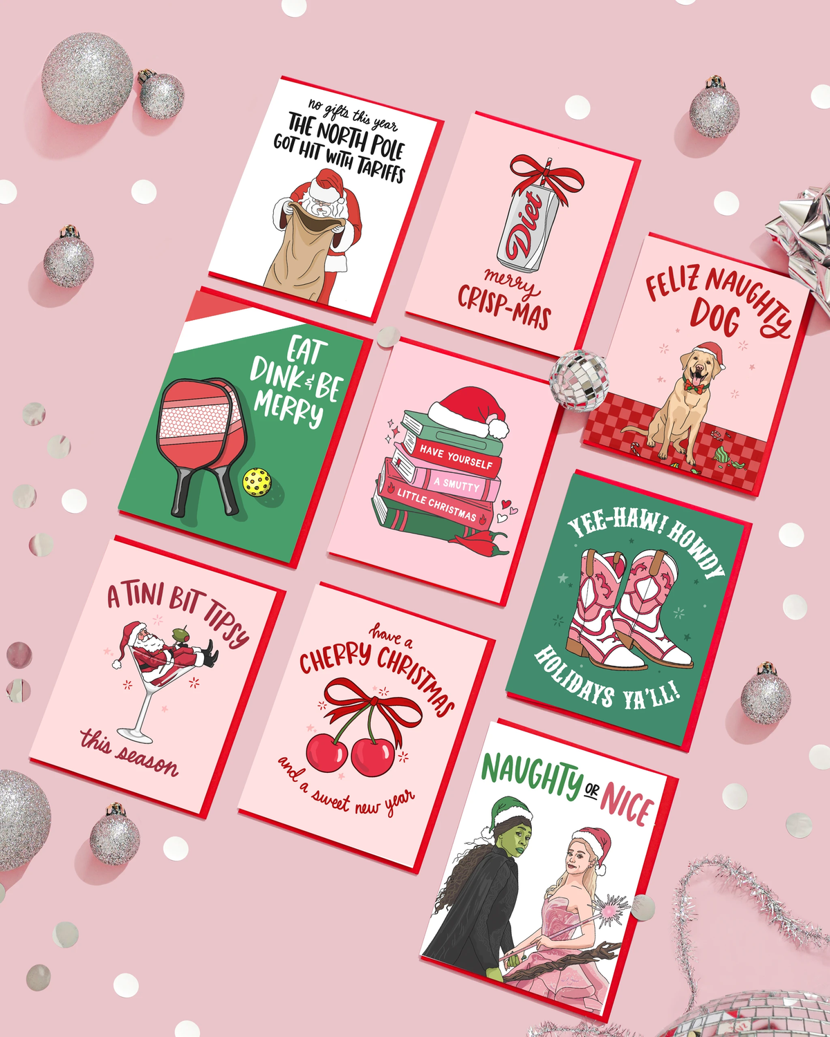 Martini Tipsy Santa Holiday Card by Brittany Paige