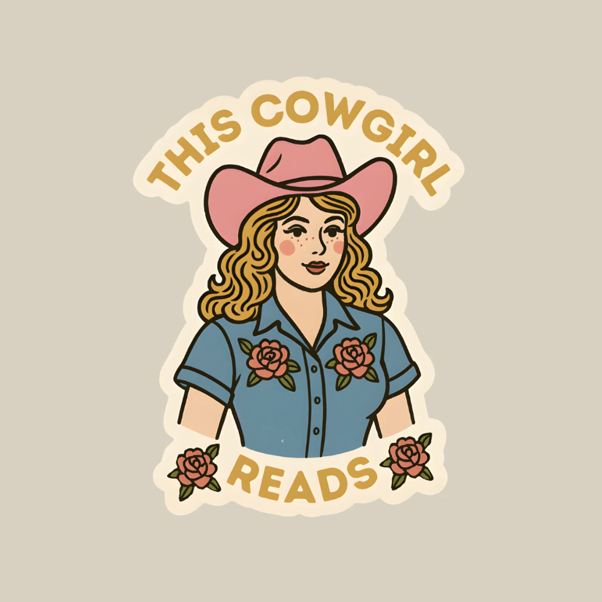 inviting affairs paperie - This Cowgirl Reads – Western Book Lover Sticker by inviting affairs paperie