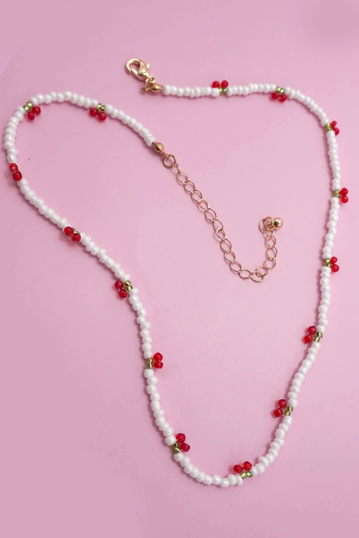 JOSSLYN by wall to wall - Pearl Beaded Cherry Necklace by JOSSLYN by wall to wall
