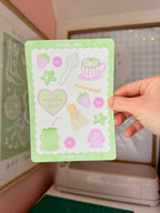 Hanstan Studio - Matcha 5x7 Junk Journaling Sticker Sheet by Hanstan Studio