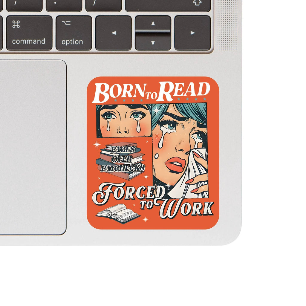 Juju and Moxie - Born to Read High Quality Vinyl Sticker by Juju and Moxie
