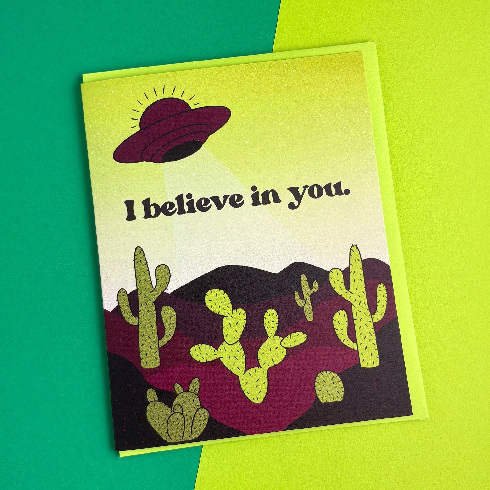 Boss Dotty Paper Co. - I Believe in You Card UFO Encouragement Card by Boss Dotty Paper Co.