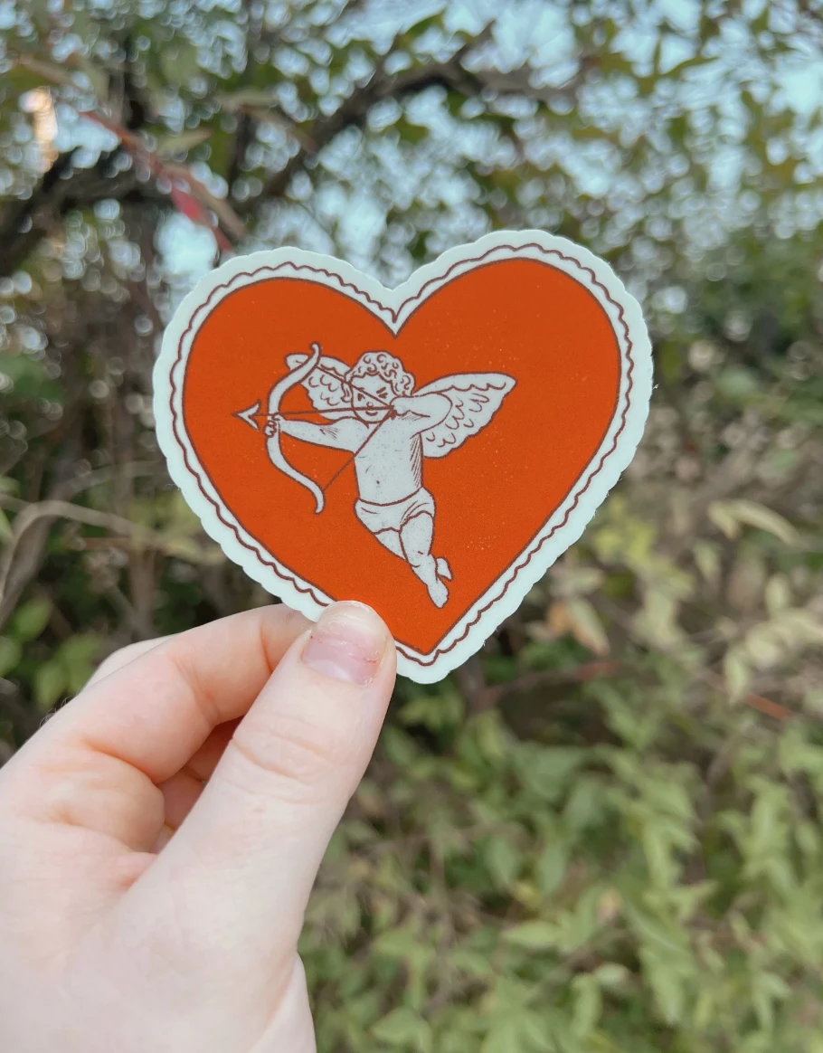 Art By Elowyn - Cupid Heart Sticker by Art By Elowyn