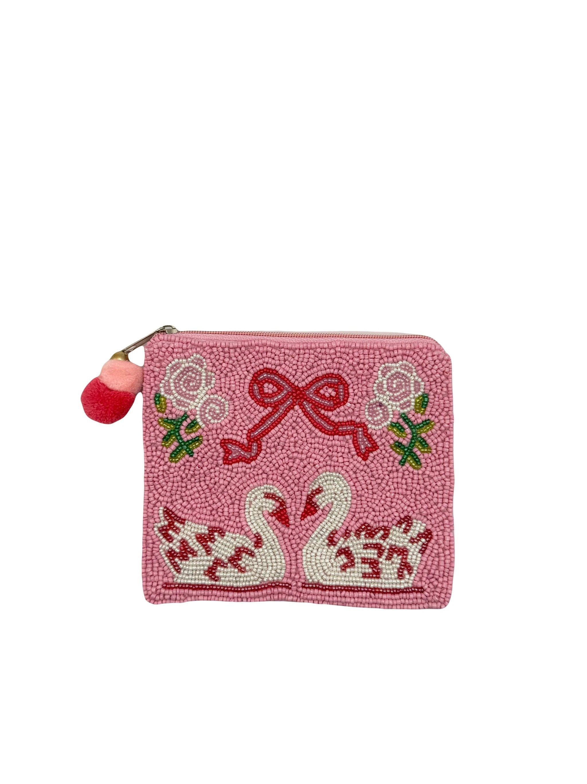 Pizzazz, Inc. - Swan Bow Beaded Coin Pouch by Pizzazz, Inc.