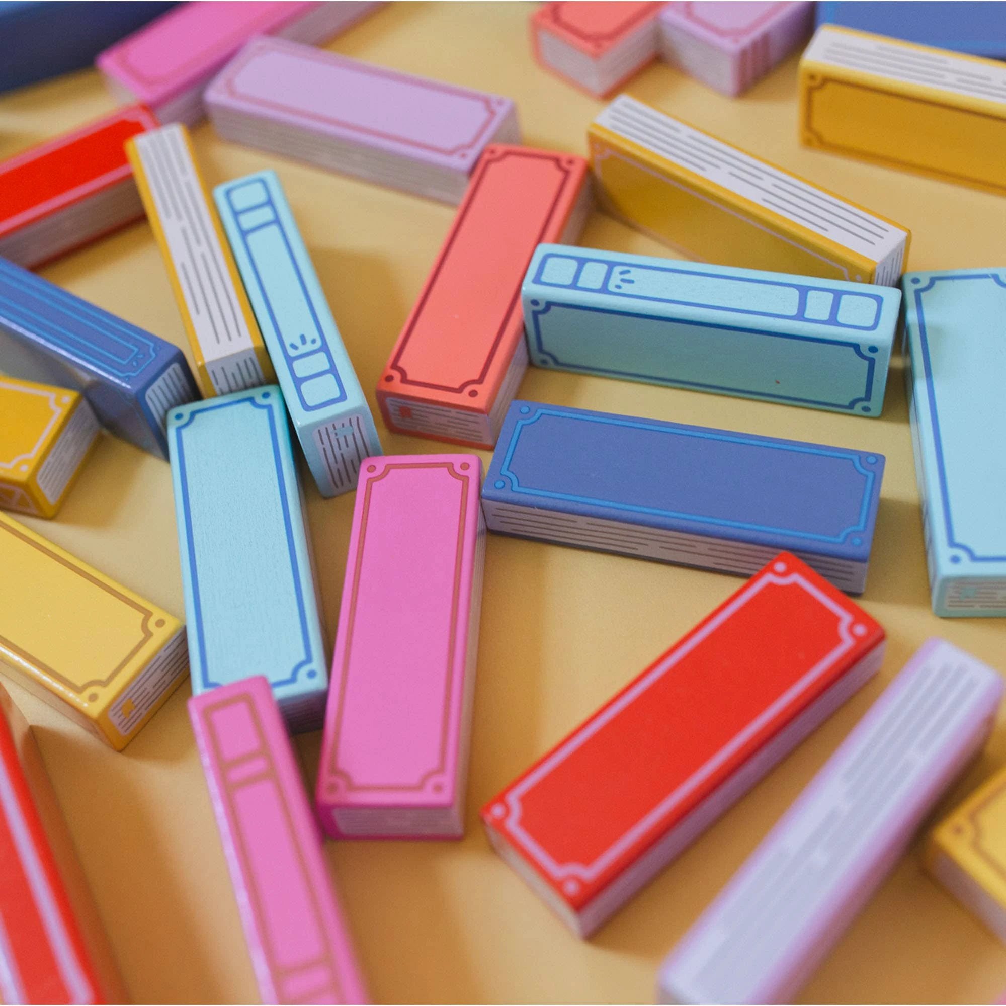 Pippi Post - Tumbling Book Stack - Wooden Block Stacking & Balance Game by Pippi Post