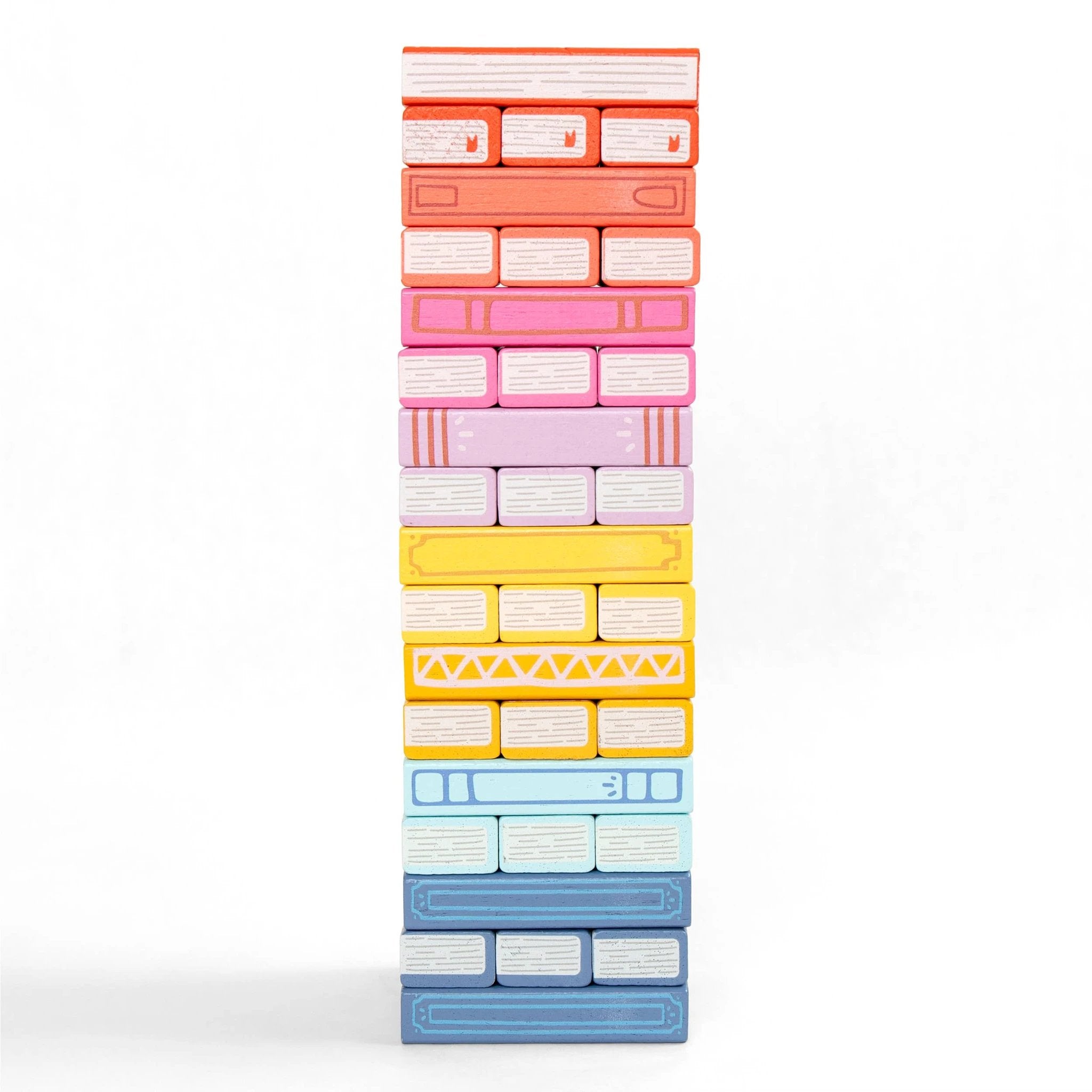 Pippi Post - Tumbling Book Stack - Wooden Block Stacking & Balance Game by Pippi Post