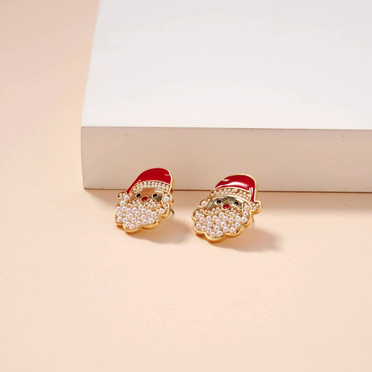 Christmas Santa Claus Pearls Stud Earrings by Frem
