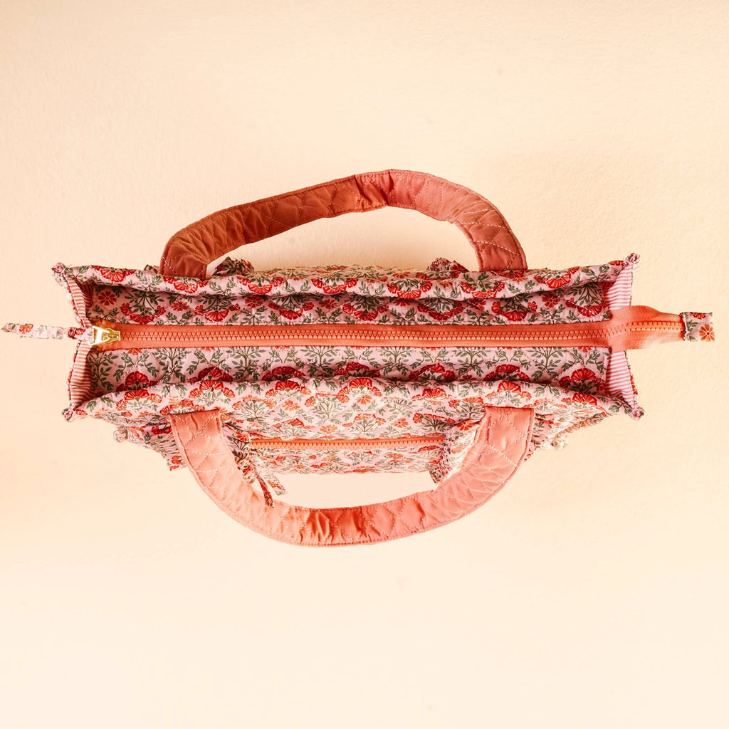 The Darling Effect - The Everyday Quilted Tote Bag-Everbloom Dusty Rose by The Darling Effect