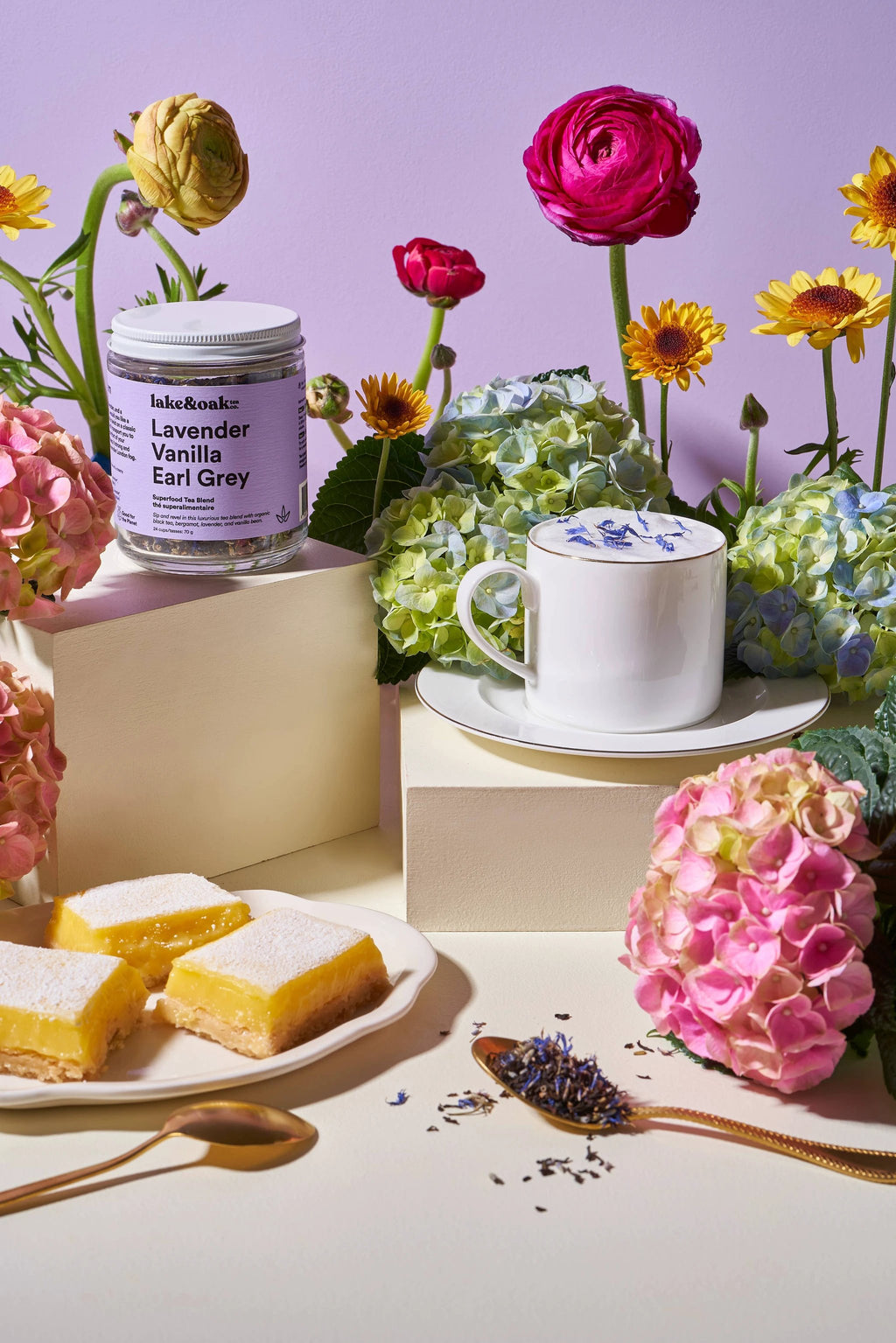 Lake & Oak Tea Co. - Lavender Vanilla Earl Grey - Superfood Tea Blend - Pyramid Tea Bags by Lake & Oak Tea Co.