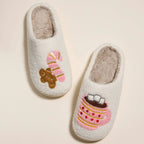 Gingerbread Man & Hot Chocolate Fuzzy Slippers by Frem