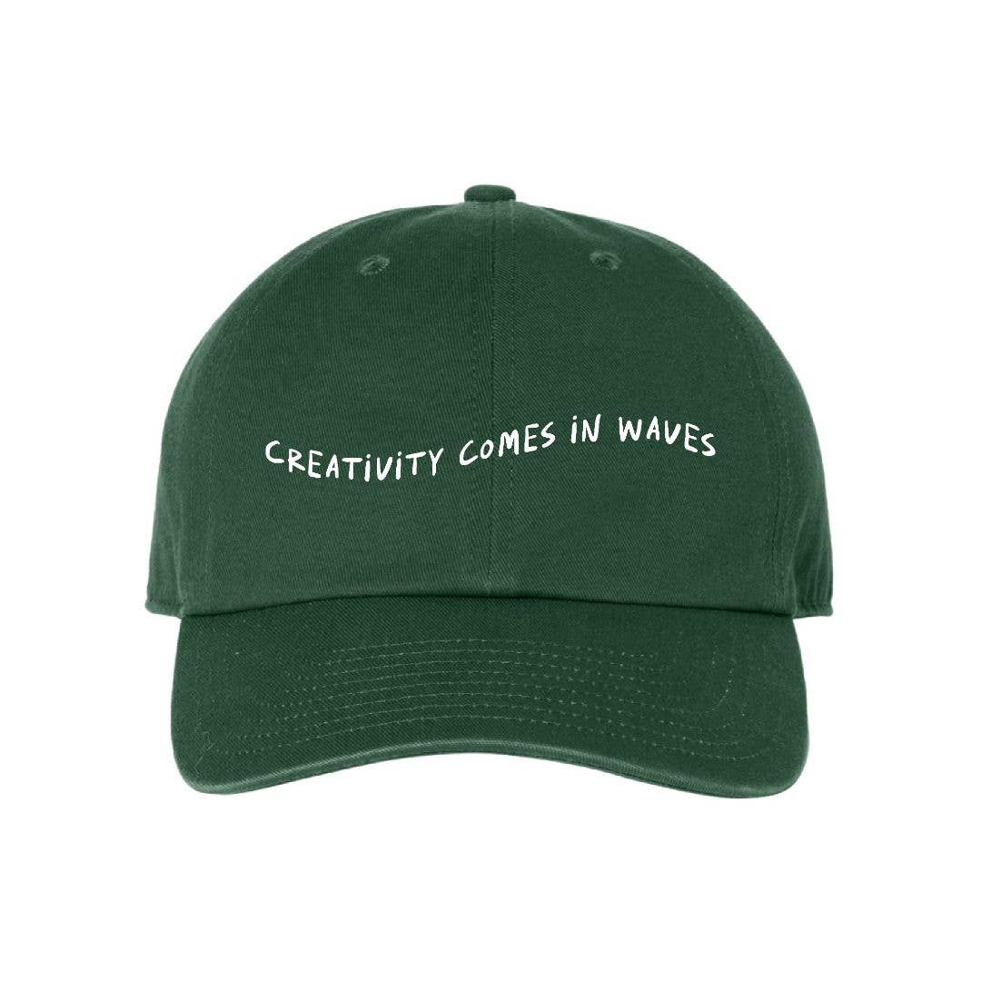 Creativity Comes in Waves Cap – Hunter Green-Jen Zeano Designs