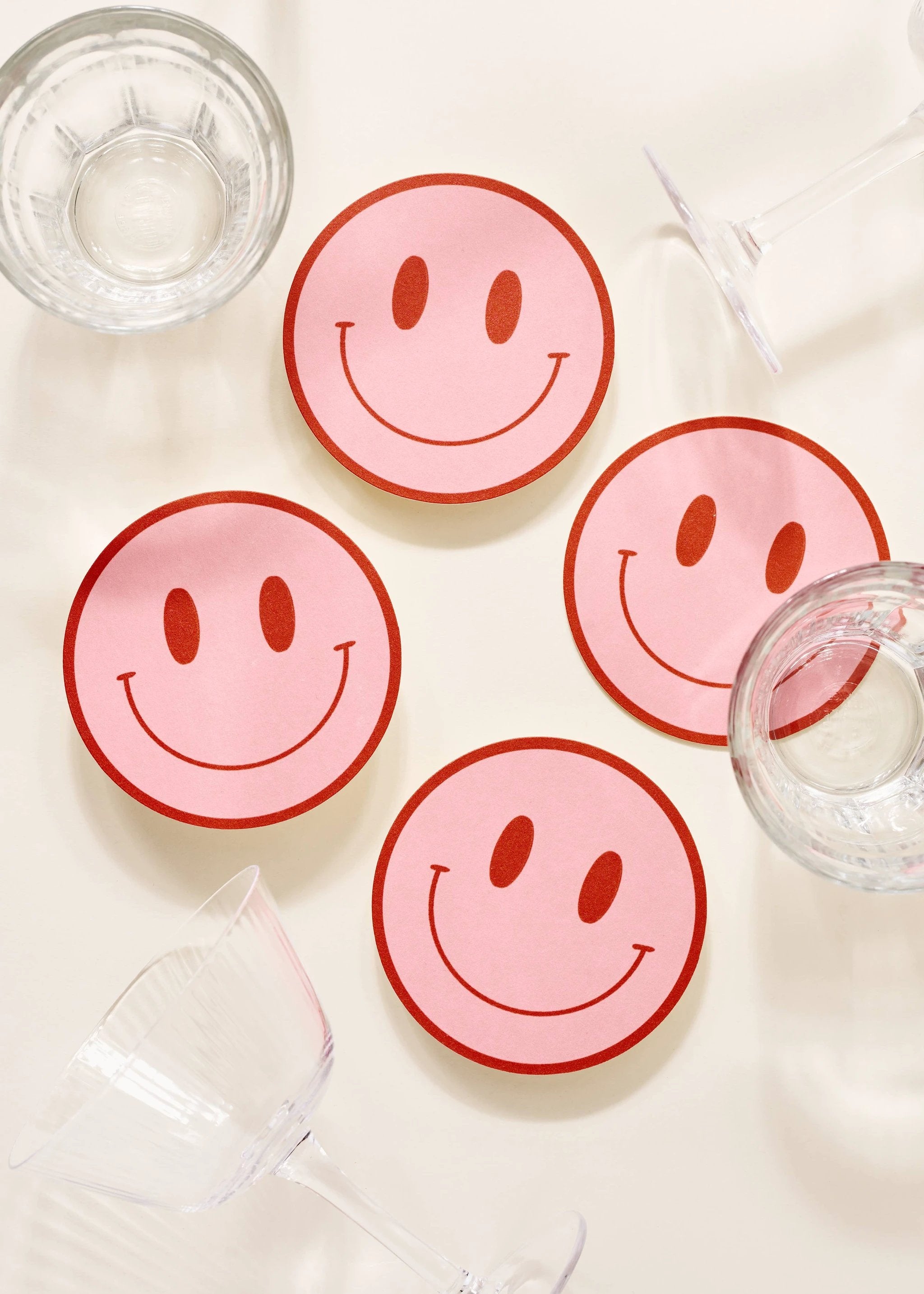 One & Only Paper - Peach and Tomato Smile Coasters - Set of Four by One & Only Paper