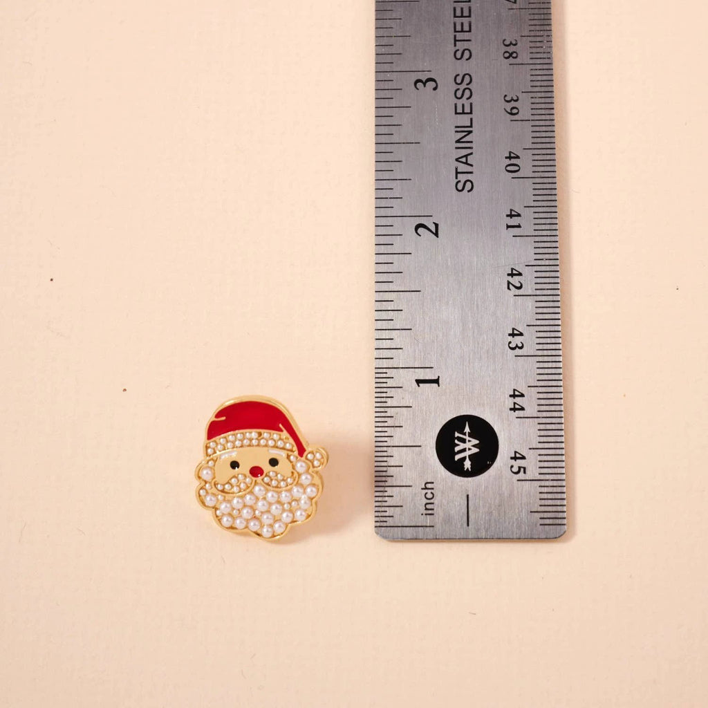 Christmas Santa Claus Pearls Stud Earrings by Frem