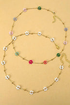 JOSSLYN by wall to wall - Multi Colored Beaded Flower Necklace by JOSSLYN by wall to wall