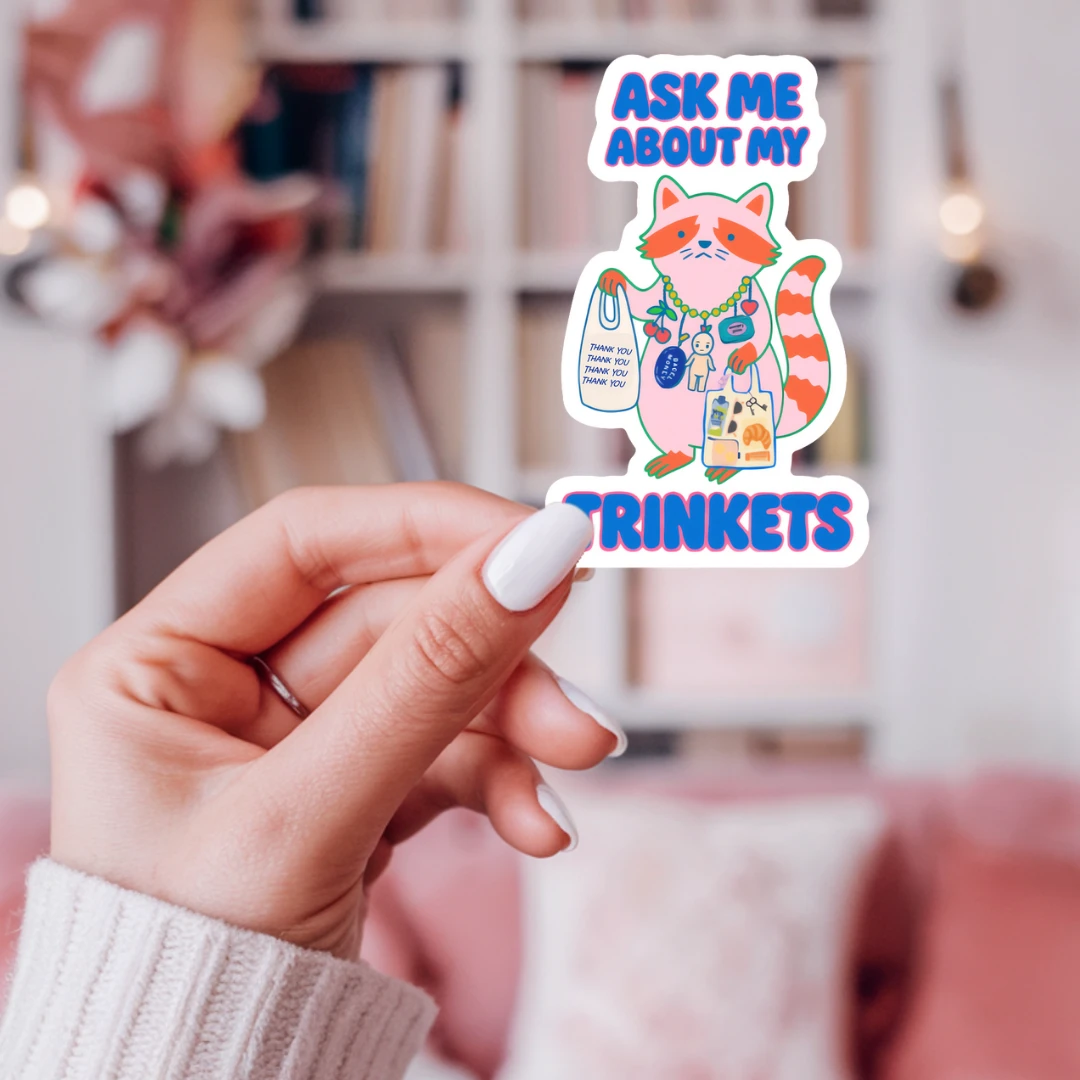 inviting affairs paperie - Ask Me About My Trinkets Sticker by inviting affairs paperie