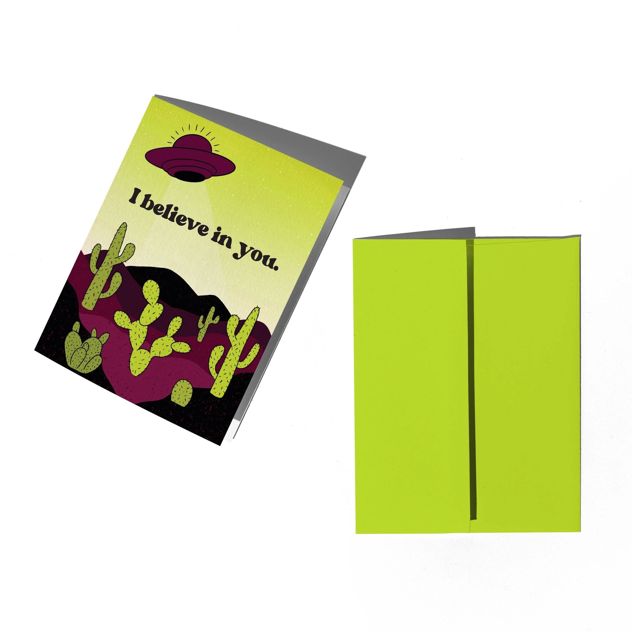 Boss Dotty Paper Co. - I Believe in You Card UFO Encouragement Card by Boss Dotty Paper Co.